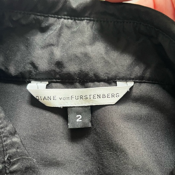 Diane Von Furstenberg Vastago Button Down Cargo Shirt Dress Black Size 2 - Picture 13 of 16